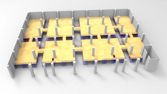 주문 개방 장소를 가진 지상 메자닌 플로어 살포 회화 금속 선반설치 온라인 제조